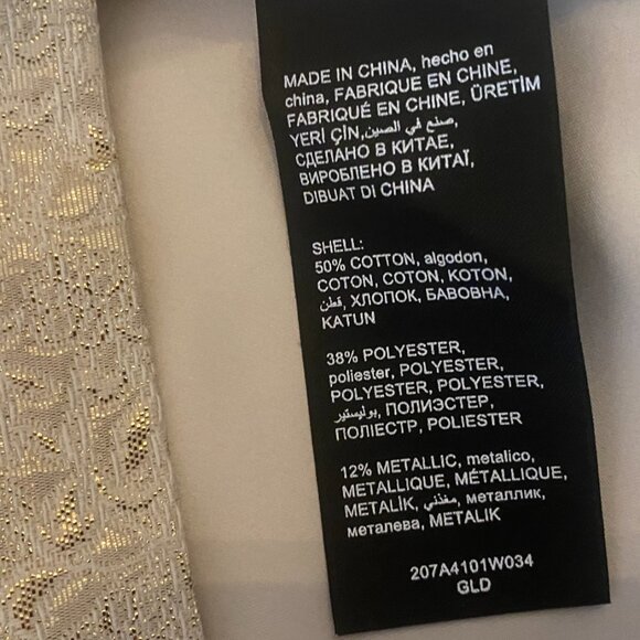 Bebe Gold Print Metallic Skirt Size 10 - Picture 9 of 12